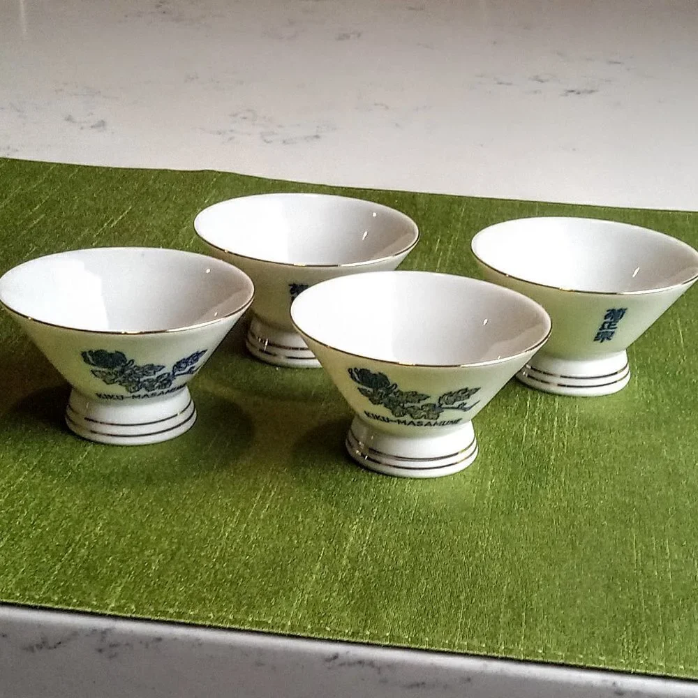 Set of Japanese Kiku-Masamune Porcelain Sake Cups